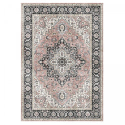 Tapis salon et chambre 160x230 rose et gris rectangle tissé motif oriental VIVACE 3