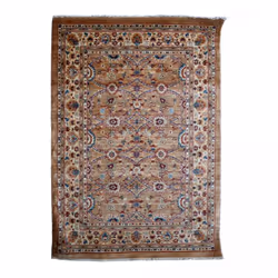 Tapis orient 120x180 rectangle beige et ivoire tissé motif traditionnel LIPO