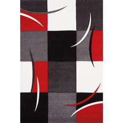 Unamourdetapis - Tapis salon et chambre 120x170 rouge rectangle tissé motif damier comma