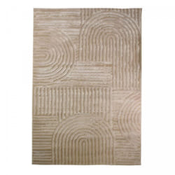 Dezenco - Tapis salon et chambre 80x150 beige rectangle tissé motif géométrique cerabi