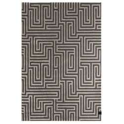 Tapis chambre 160x230 tissé gris rectangle motif géométrique LIFA