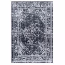 Tapis orient 140x200 rectangle noir tissé motifs orientaux KUTI