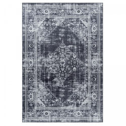 Tapis orient 140x200 rectangle noir tissé motifs orientaux KUTI