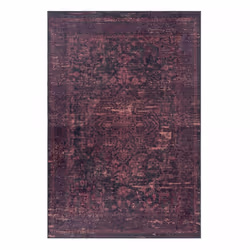 Tapis orient 80x150 rectangle rouge tissé motifs orientaux VUTO
