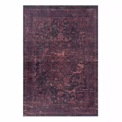 Tapis orient 120x170 rectangle rouge tissé motifs orientaux VUTO