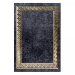 Dezenco - Tapis orient 120x170 noir et beige rectangle motifs orientaux huslia