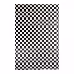 Tapis extérieur, kilim reversible 160x230 motif damier EX1 DALMA noir et blanc