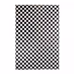 Tapis extérieur kilim reversible 200x290 motif damier LYN2 X REVERSIBLE noir et blanc