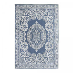 Tapis extérieur, kilim reversible 120x170 EX1 BORI bleu et blanc