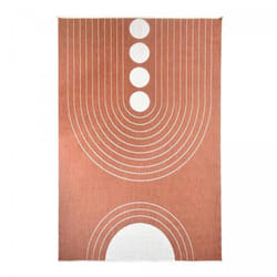 Tapis extérieur, kilim reversible 200x290 EX1 ARCO orange et crème