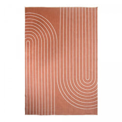 Dezenco - Tapis extérieur, kilim reversible LYN2 v reversible 200x290 Terracota et crème