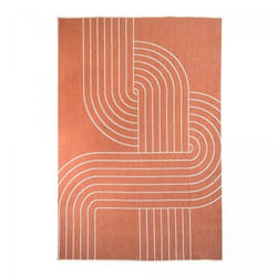 Tapis extérieur kilim reversible 160x230 LYN2 T REVERSIBLE terracota et crème