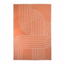 Tapis extérieur kilim reversible 200x290 LYN2 T REVERSIBLE terracota et crème