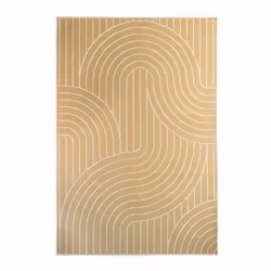Tapis extérieur kilim reversible 120x170 LYN2 U REVERSIBLE jaune et crème