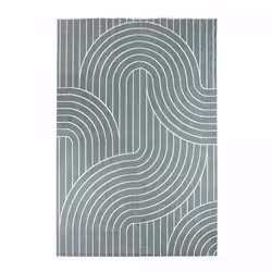 Tapis extérieur kilim reversible 200x290 LYN2 U REVERSIBLE vert et crème