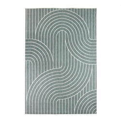 Tapis extérieur kilim reversible 200x290 LYN2 U REVERSIBLE vert et crème