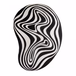 Tapis rond d'extérieur, kilim reversible 160x230 EX1 DALI noir et blanc