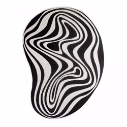 Tapis rond d'extérieur, kilim reversible 200x290 EX1 DALI noir et blanc