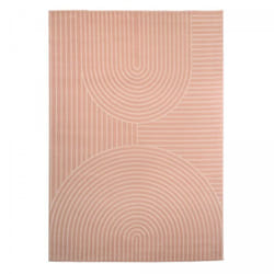 Tapis chambre 80x150 tissé rose rectangle motif géométrique COTU