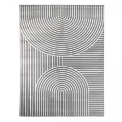 Tapis salon 120x170 tissé gris rectangle motif géométrique COTU