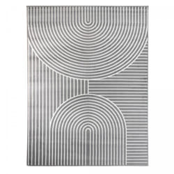 Tapis salon 160x225 tissé gris rectangle motif géométrique COTU