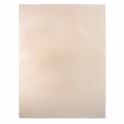 Tapis salon 200x290 tissé beige rectangle motif géométrique SUDU