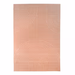 Tapis chambre 80x150 tissé rose rectangle motif géométrique SUDU