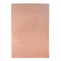 Tapis salon 160x225 tissé rose rectangle motif géométrique SUDU