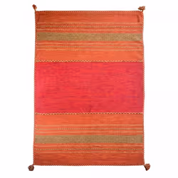 Tapis Kilim BUVO tissé à la main en coton - rouge