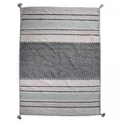 Tapis Kilim BUVO tissé à la main en coton - gris