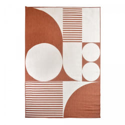 Dezenco - Tapis extérieur, kilim reversible EX1 sixtos 120x170 Terracota et crème