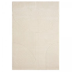 Dezenco - Tapis salon et chambre 60x110 crème rectangle tissé motif simple cernan