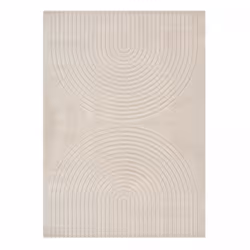 Tapis tendance beige ton sur ton aux motifs simples aspect relief