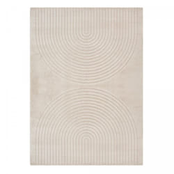 Tapis tendance beige ton sur ton aux motifs simples aspect relief