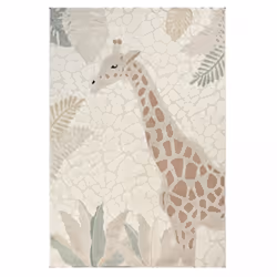 Tapis enfant Girafe beige - Facile d'entretien