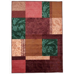 Tapis salon et chambre 133x190 rose rectangle tissé isparta patchwork