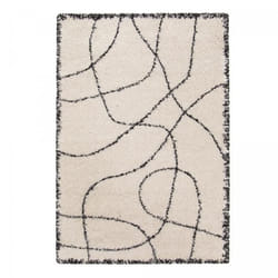 Unamourdetapis - Tapis Shaggy 80x150 Beige Et Noir Tissé Rectangle Motif Berbère Croma 10