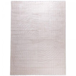 Tapis tendance créme ton sur ton aux motifs simples aspect relief