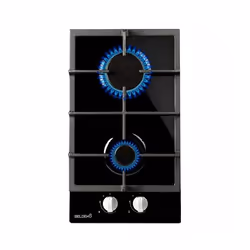 BELDEKO - Plaque de cuisson Gaz verre noir 2 feux - 4000W - Gaz ville et bouteille