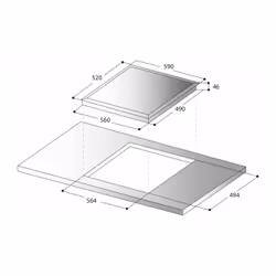 Beldeko TV3V-153 Plaque de cuisson vitrocéramique 3 zones 59 cm encastrable Noir - Vue supplémentaire 4