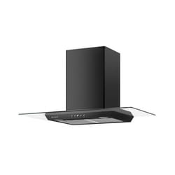 BELDEKO - Hotte Décorative Murale 90 cm en Verre et Noir - Moteur 200 W Puissance dextraction 608 m3/h