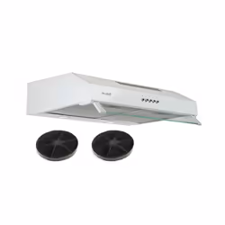 Hotte Casquette 60 cm Blanc - Double moteur 200 Watts  - 435 m3/h