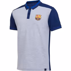 Polo - FC BARCELONE - Collection officielle - Gris - Manches courtes - Coton