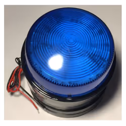 Informations: Réf.: AB302. Flash light 1W Couleur bleu avec base noir. Tension: 12 Vdc.