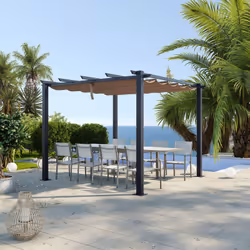 Description générale La tonnelle/pergola OHIO est à la fois esthétique et moderne, idéale pour les espaces moyens à grands. E ...