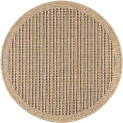 Avril Paris - Tapis extérieur rond - 80cm - naturel - 100% polypropylène résistant aux uv - 1400 gr/m² - kafé