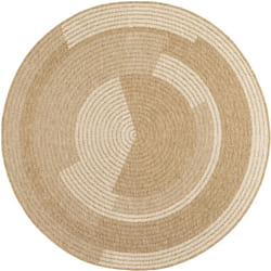 Tapis extérieur rond - 120cm - naturel - 100% polypropylène résistant aux UV - 1400 gr/m² - OXANA