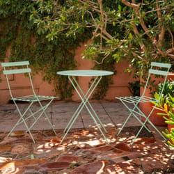 Table et chaises pliantes bistrot balcon terrasse- 2 places - Vert - flore