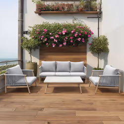 DESCRIPTIF PRODUIT Nice est un salon de jardin à la fois chic et moderne, peut accueillir jusqu'à 5 personnes. Il se compose  ...