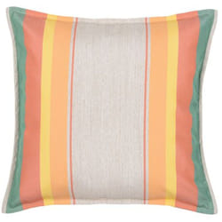 Avril Paris - Petit coussin carré 40 x 40 cm - 100% Coton - Orange/Bleu - canaries
